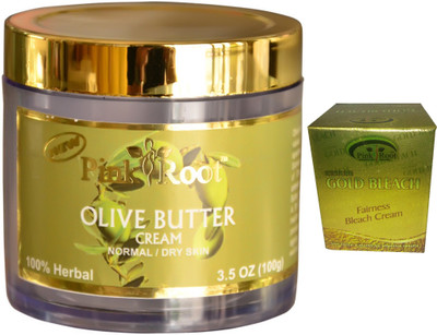 

Pink Root Gold Bleach 50g and Olive Butter Cream 100gm(Set of 2)