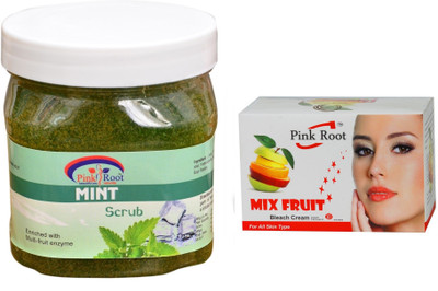 

Pink Root Mix Fruit Bleach 50g and Mint Scrub 500ml(Set of 2)
