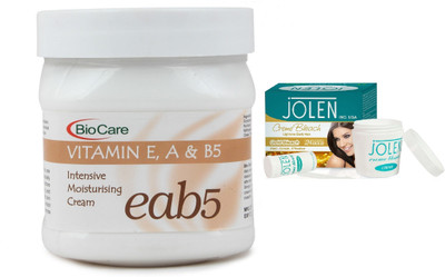 

Biocare Vitamin E, A & B5 Cream 500ml and Jolen Gold Bleach Crème 18g(Set of 2)