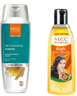 

VLCC Hair Smoothening shampoo 200ml+Kesh Ayurshakti hair oil 120ml(Set of 2)