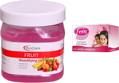

Biocare Fruit Gel 500ml and Fem Saffron Crème Bleach 64g(Set of 2)