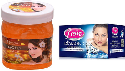 

Biocare Gold Leaf Gel 500ml and Fem Diamond Crème Bleach 30g(Set of 2)