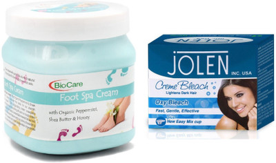 

Biocare Foot Spa Cream 500ml and Jolen Oxy Bleach Crème 35g(Set of 2)