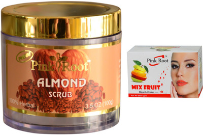 

Pink Root Mix Fruit Bleach 50g and Almond Scrub 100gm(Set of 2)