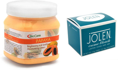 

Biocare Papaya Cream 500ml and Jolen Crème Bleach 18g(Set of 2)