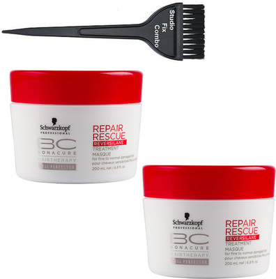 

Studio Fix Combo Hair Brush&Schwarzkopf BC Bonacure Repair Rescue Treatment Pack Of 2(Set of 3)