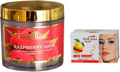 

Pink Root Mix Fruit Bleach 50g and Raspberry Scrub 100gm(Set of 2)