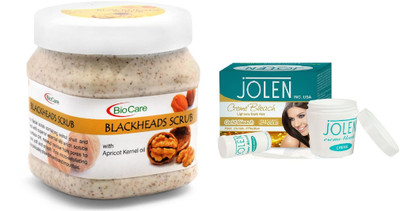 

Biocare Blackheads Scrub 500ml and Jolen Gold Bleach Crème 18g(Set of 2)