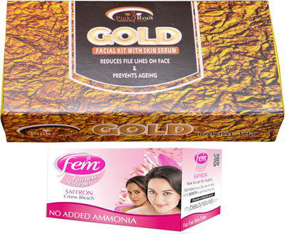 

Pink Root Gold Facial Kit 83gm and Fem Saffron Bleach(Set of 2)