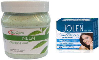 

Biocare Neem Scrub 500ml and Jolen Oxy Bleach Crème 35g(Set of 2)