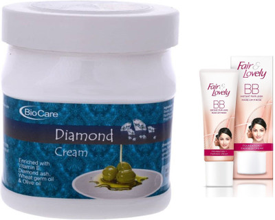 

Biocare Diamond Cream 500ml and Fair & Lovely BB Face Cream 40g(Set of 2)
