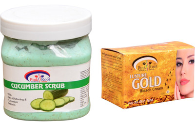 

Pink Root Gold Bleach 250gm and Cucumber Scrub 500ml(Set of 2)