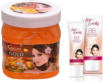 

Biocare Gold Leaf Gel 500ml and Fair & Lovely BB Face Cream 40g(Set of 2)