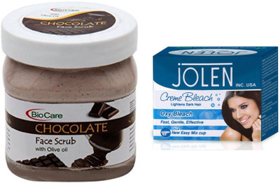 

Biocare Chocolate Scrub 500ml and Jolen Oxy Bleach Crème 35g(Set of 2)