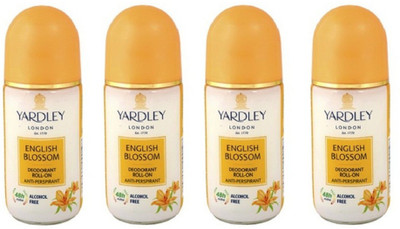 

Yardley London English Blossom Deodorant Roll-On Alcohol Free 50ML Each (Pack of 4) Deodorant Roll-on - For Women(200 ml, Pack of 4)
