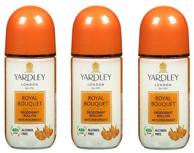 Yardley London Royal Bouquet Deodorant Roll-On Alcohol Free 50ML Each (Pack of 3) Deodorant Roll-on - For Women(150 ml, Pack of 3)
