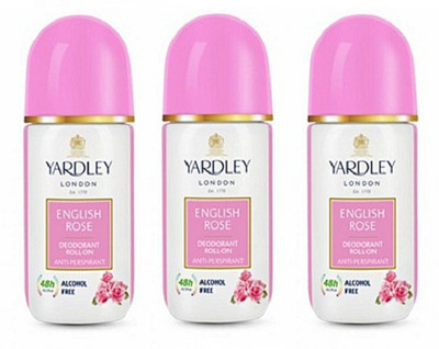 

Yardley London English Rose Deodorant Roll-On Alcohol Free 50ML Each (Pack of 3) Deodorant Roll-on - For Women(150 ml, Pack of 3)