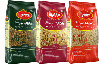 

Manna Foxtail Millet, Kodo Millet & Little Millet Mixed Millet(1500 g, Pack of 3)
