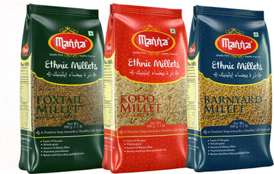 

Manna Foxtail Millet, Kodo Millet & Barnyand Millet Mixed Millet(1500 g, Pack of 3)