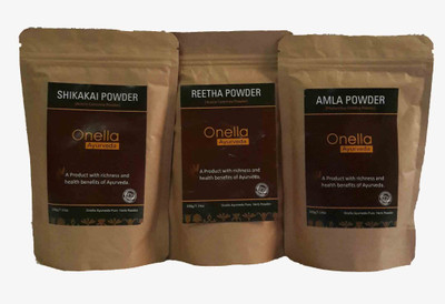 

onella ayurveda Combo Pack Amla + Reetha + Shikakai Pack Of (600 gm)(600 g)