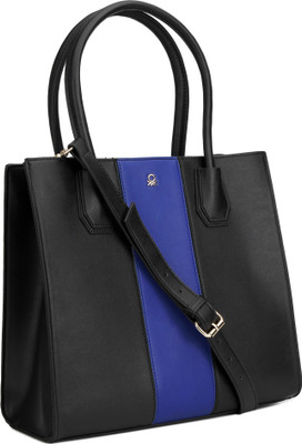 

United Colors of Benetton Hand-held Bag(Black, Blue)
