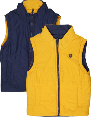 

612 League Sleeveless Solid Baby Boys & Baby Girls Jacket, Yellow