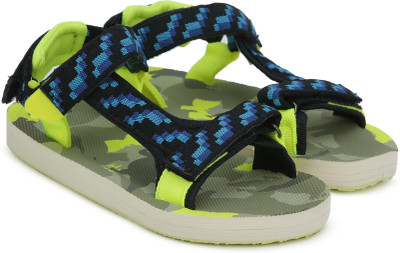 

United Colors of Benetton Boys Velcro Sports Sandals(Blue, Lime and navy