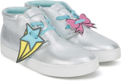 

Clarks Girls Lace Sneakers(Silver, Silver leather