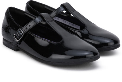 

Clarks Girls Strap Ballerinas(Black, Black pat
