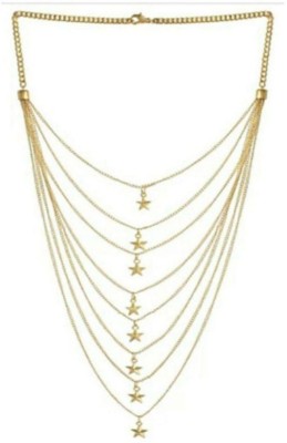 RENAISSANCE TRADERS Golden Star Casual Hit Party Wear Designer Contemporary Gold-plated Plated Alloy Necklace