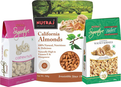 

Nutraj Daily Needs Combo (Pack of 3 ) (900gm ) (Almonds 500g + Walnuts 200g + Cashew 200g) Almonds(900 g, Pouch)