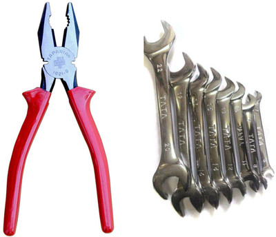 TAPARIA 8 pc double end spanner set and 8 inch cutting plier pack of 2 Hand Tool Kit(2 Tools)