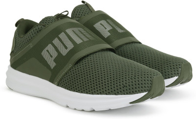 

Puma Enzo Strap Mesh Running Shoes For Men(Olive, Forest night-puma white
