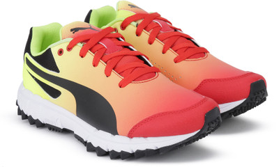 

Puma evoSPEED 360.4 FH Fade Football Shoes For Men(Multicolor, Flame scarlet-puma black-fizzy yellow-puma white