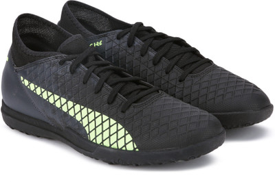Puma FUTURE 18.4 TT Football Shoes For Men(Black, Puma black-fizzy yellow-asphalt