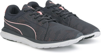 

Puma Flex Camo Mesh IDP Running Shoes For Men(Grey, Periscope-soft fluo peach-puma white