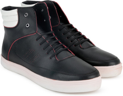 

Peter England PE Mid Ankle Sneakers For Men(Black