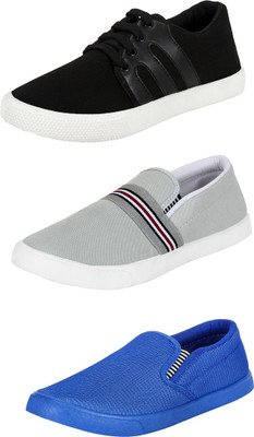

Trenqs Slip On Sneakers For Men(Multicolor, Black