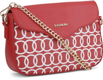 

SUGARUSH Women Casual Red PU Satchel