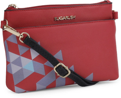 

SUGARUSH Women Casual Maroon PU Sling Bag