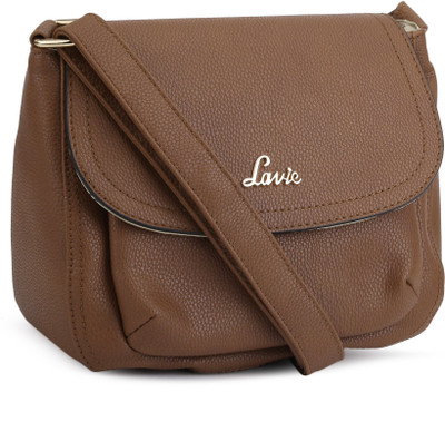 

Lavie Women Casual Brown Leatherette Sling Bag