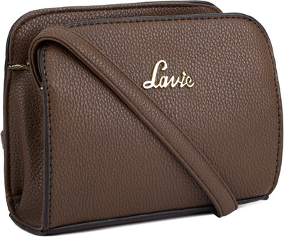

Lavie Women Casual Brown Leatherette Sling Bag