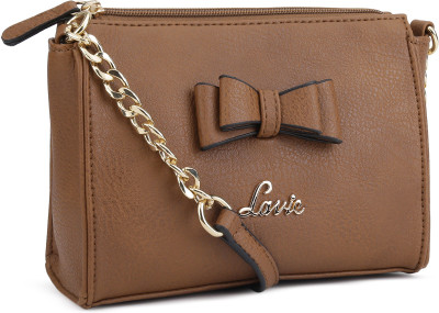 

Lavie Women Evening/Party Tan Leatherette Sling Bag