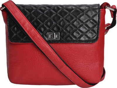

Tan Ritcher Men & Women Casual, Evening/Party, Formal, Sports Black, Red Leatherette Sling Bag
