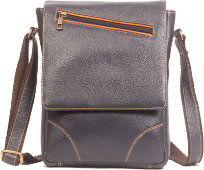 Wildmount Men & Women Casual Blue Genuine Leather Sling Bag