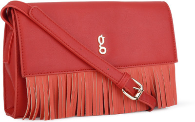 

Global Desi Women Casual Red PU Sling Bag