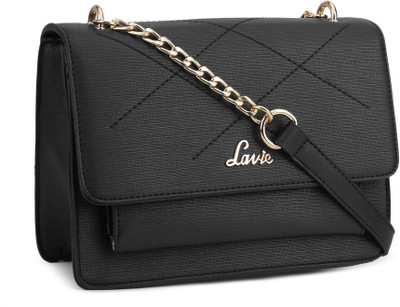 

Lavie Women Casual Black PU Sling Bag