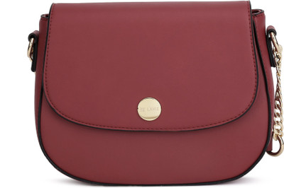 

Lavie Women Casual Maroon Leatherette Sling Bag
