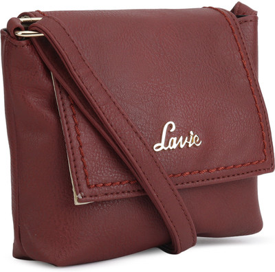 

Lavie Women Casual Maroon Leatherette Sling Bag