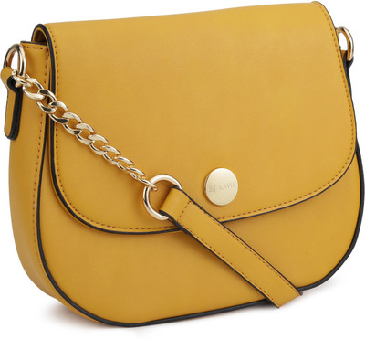 

Lavie Women Casual Yellow Leatherette Sling Bag